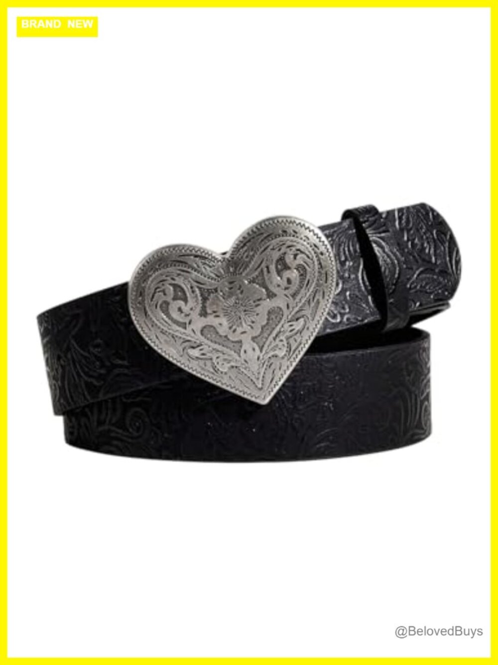 Faux Leather Western Belt with Metal Buckle - Retro Cowgirl Waist Belt for Women